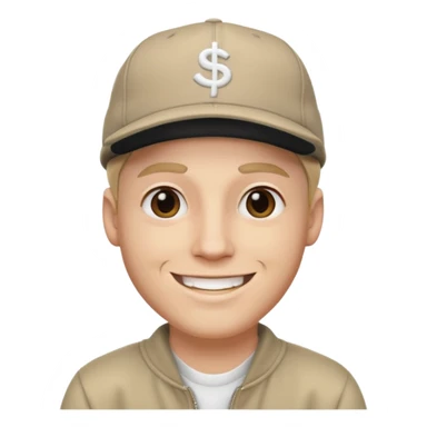 headshot of a white male rapper sticker