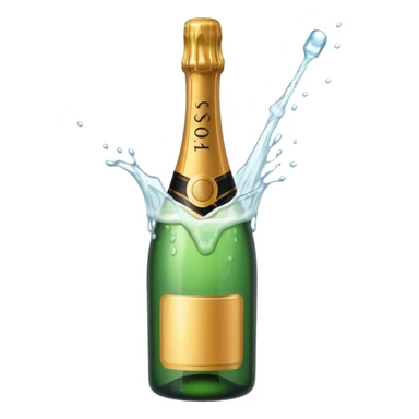 Champaine bottle spurt sticker