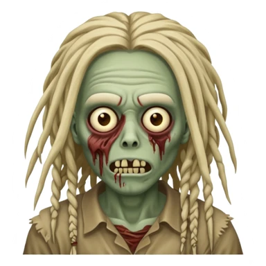 create zombie with dreadlocks nah have some of them coverings his face sticker