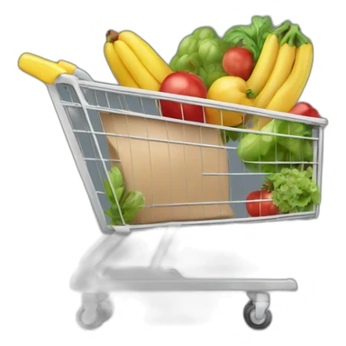 shopping cart filled with groceries sticker