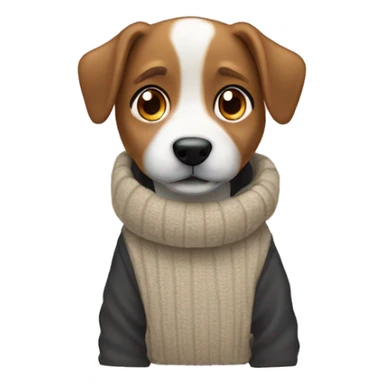 Hund trägt einen Pullover sticker