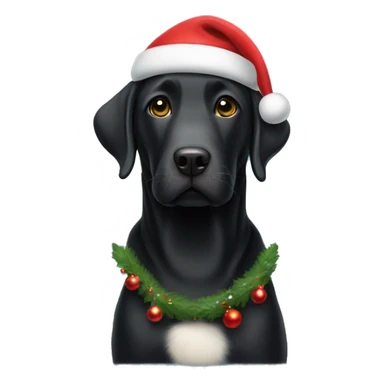 Black Labrador Retriever with a Christmas hat on  sticker