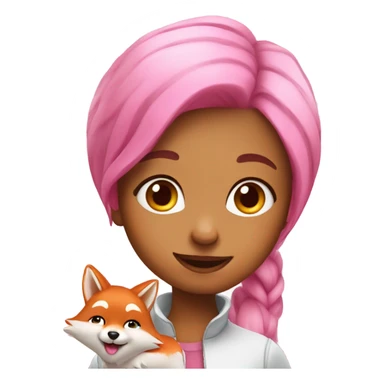 girl pink fox sticker