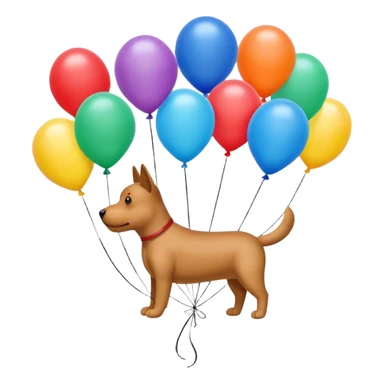 dog shaped flying balloons sticker