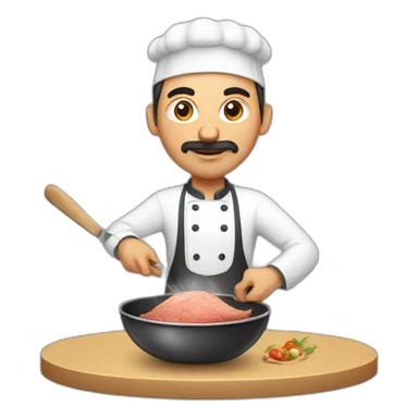 Azerbaijani man cooking an ostrich sticker