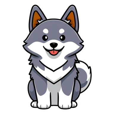 happy cinnamon colored husky dog sticker