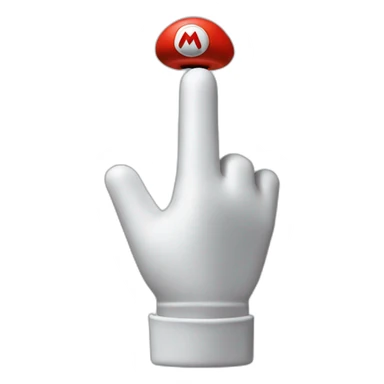 super mario white glove finger sticker