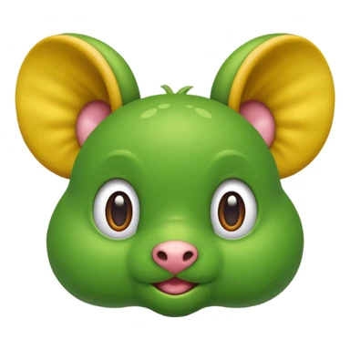 Una rana con orejas redondas y pequeñas  sticker