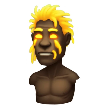 primitive man glowing neon highlights sticker