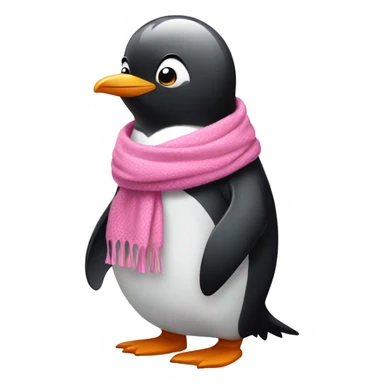 penguin with a pink scarf sticker