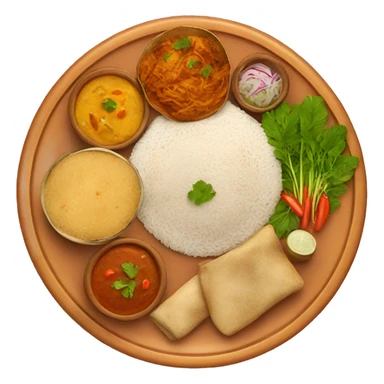 indian Food on big plate sticker