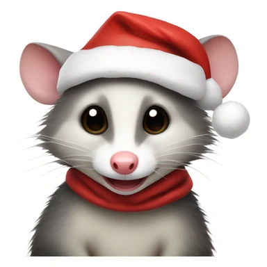 opossum wearing a santa hat  sticker