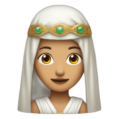 A person wearing a traditional Arab headdress and headband sticker