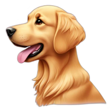 Golden retriever dog with pink colour sticker