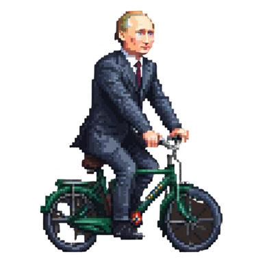Vladimir Putin riding a bicycle sticker