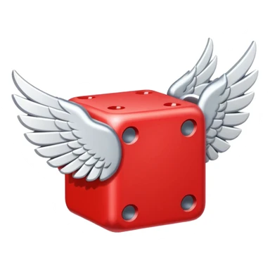 Red lucky block  with white wing sticker