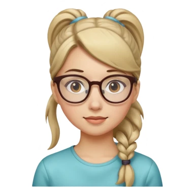 Ponytail Girl with Glasses sticker