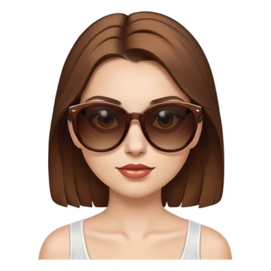 White girl with brown hair wearing sunglasses sticker