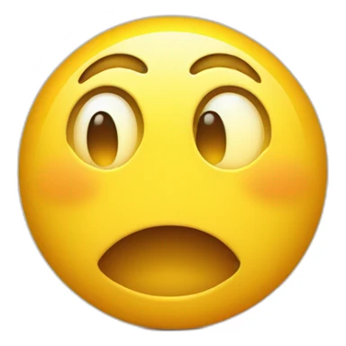 Round yellow smiling face with nervous eyes and a lot of sweat sticker