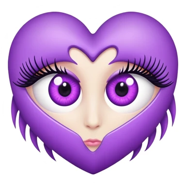 a purple heart with one symmetrical eye with eyelashes sticker