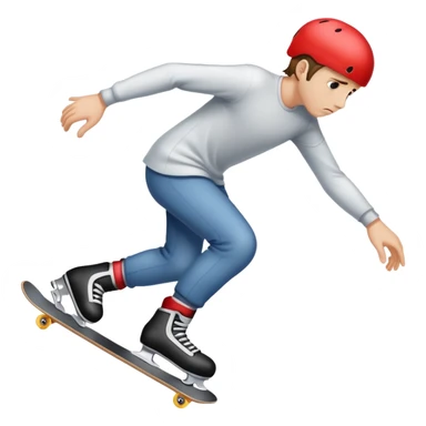 Sad face skating his head sticker