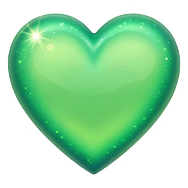 green heart with a soft glow and sparkles sticker