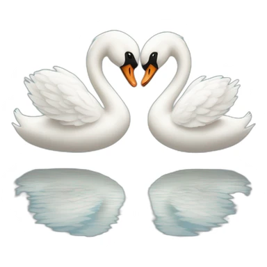 Swan fall in love with another swan sticker