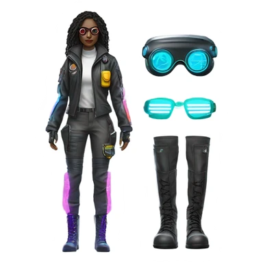 a cyberpunk outfit sticker