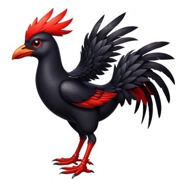 Black chocobo from Final Fantasy, sleek dark bird with red eyes sticker
