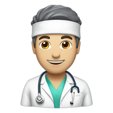 doctor in a scrub hat with the inscription MD.OSHER sticker