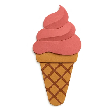 sorvete ice cream in paper craft style sticker