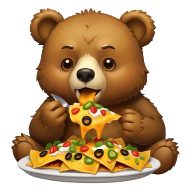 Bear eating nachos sticker