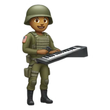 soldier with keyboard sticker