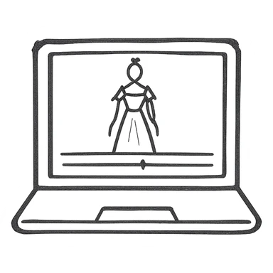 Laptop with Fashion Sketch + Timeline Bar sticker