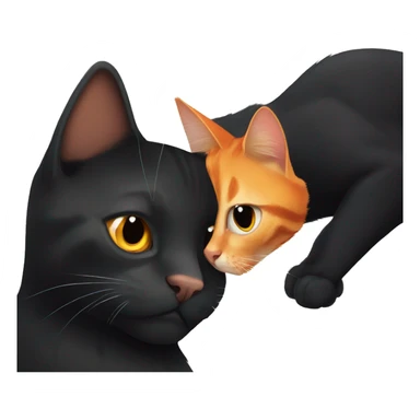 Orange cat and black cat friends sticker