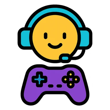 gaming mascot with a game controller and gaming headset sticker