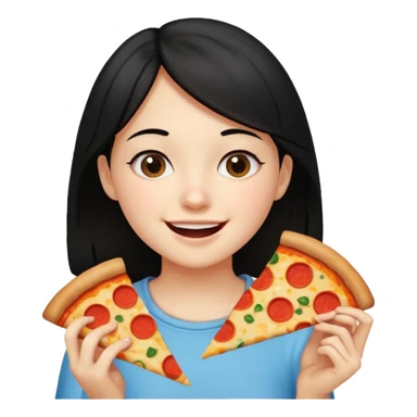 eating food well baby with happy face black hair young girl sticker