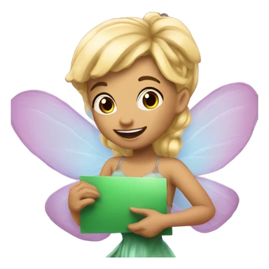 Galactic fairy with blonde hair holding a sign that says “Happy Birthday Arielle!”  sticker