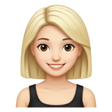 a girl with black and blonde hair smilling sticker