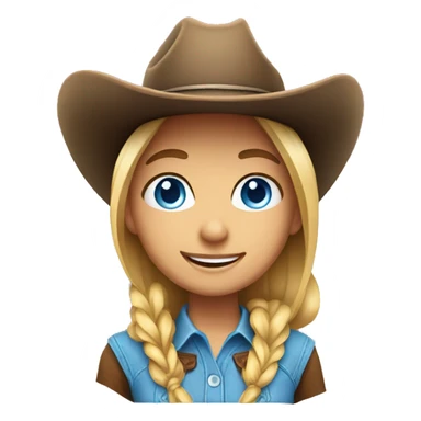 smiling girl with blue eyes cowgirl sticker