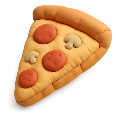 plushie style slice of pizza, soft and cute, cushion style sticker