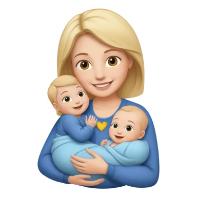 mom holding baby sticker