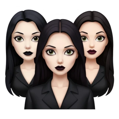 “Emoji girl, femme fatale, tomie vibes, morticia adams vibes, anglina jolie, and megan fox sticker
