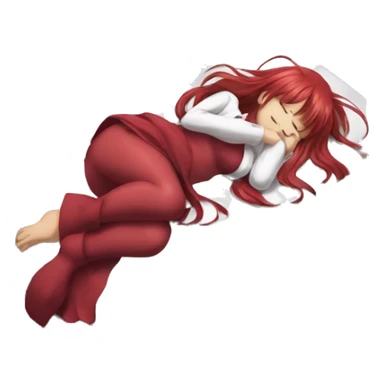 full body sleeping Rias Gremory anime style art sticker