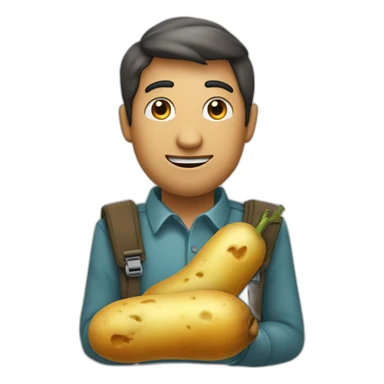 Deux patates qui se tiennent la main sticker