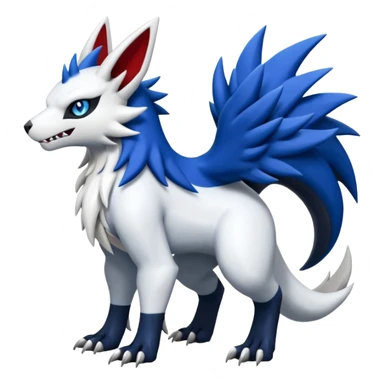 Garurumon-Linoone-Zangoose-Absol-fusion-hybrid-creature (full body) sticker
