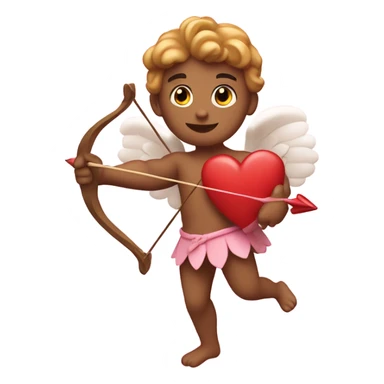 Cupid holding his heart bow sticker