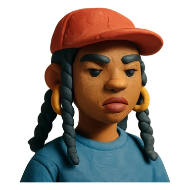 mujer con trenzas estilo hip hop sticker