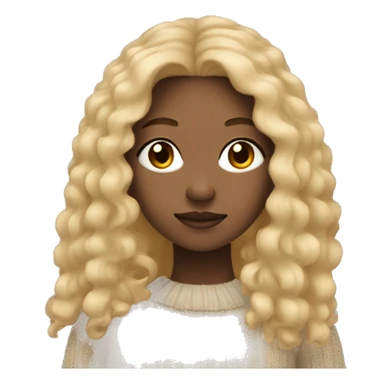 light skin girl with long hair, cozy fall sweater sticker