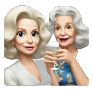 Lana del Rey & Very old grand ma drinking champagne sticker